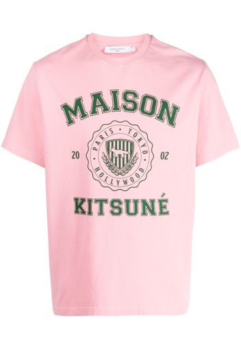 Maison Kitsuné logo-print cotton T-shirt - Rosa