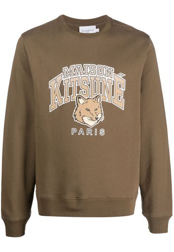 Maison Kitsuné logo-print cotton sweatshirt - Grün