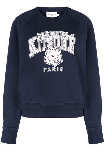 Maison Kitsuné graphic-print cotton sweatshirt - Blau