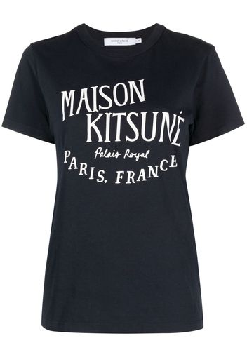 Maison Kitsuné logo-print cotton T-shirt - Blau