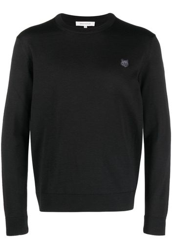 Maison Kitsuné logo-appliqué crew-neck sweatshirt - Schwarz