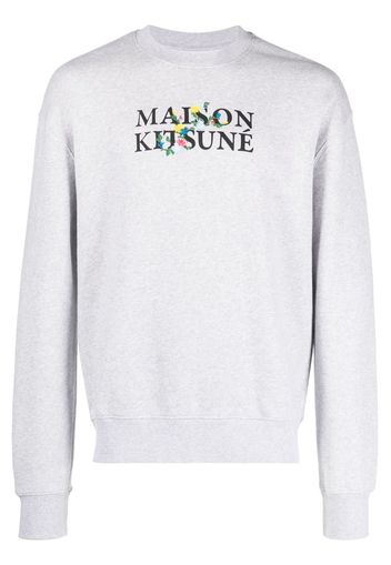 Maison Kitsuné logo-print cotton sweatshirt - Grau