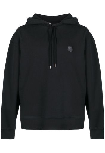 Maison Kitsuné fox-motif cotton hoodie - Schwarz