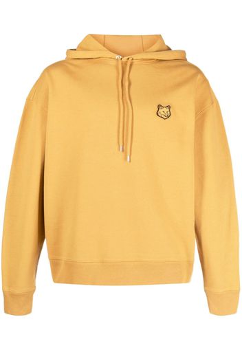 Maison Kitsuné fox-motif cotton hoodie - Gelb