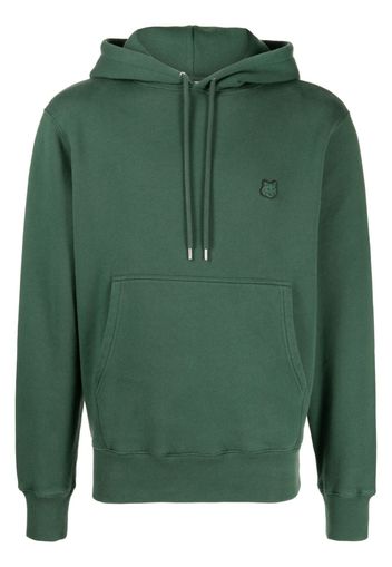 Maison Kitsuné logo-patch cotton hoodie - Grün