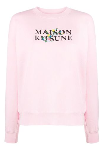 Maison Kitsuné logo-print cotton sweatshirt - Rosa