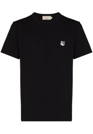 Maison Kitsuné T-Shirt mit Fox-Patch - Schwarz