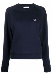 Maison Kitsuné Sweatshirt mit Logo-Stickerei - Blau