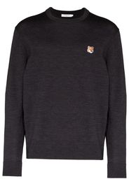 Maison Kitsuné fox head wool jumper - Grau