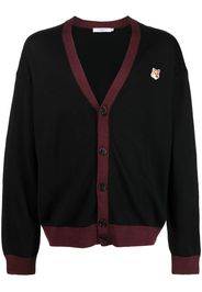 Maison Kitsuné Cardigan mit Logo - Schwarz