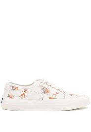 Maison Kitsuné all-over graphic-print sneakers - Weiß