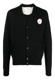 Maison Kitsuné chest logo-patch knit cardigan - Schwarz