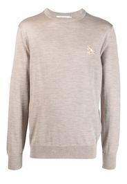 Maison Kitsuné logo-patch wool jumper - Braun