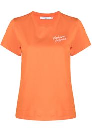 Maison Kitsuné embroidered-logo cotton T-shirt - Orange