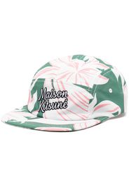 Maison Kitsuné embroidered-logo flora-print cap - Mehrfarbig