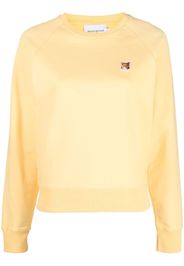 Maison Kitsuné logo-patch long-sleeved cotton sweatshirt - Gelb