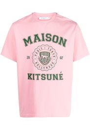 Maison Kitsuné logo-print cotton T-shirt - Rosa