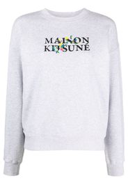 Maison Kitsuné logo-print cotton sweatshirt - Grau