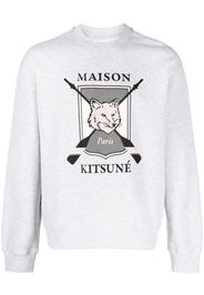 Maison Kitsuné logo-print cotton sweatshirt - Grau