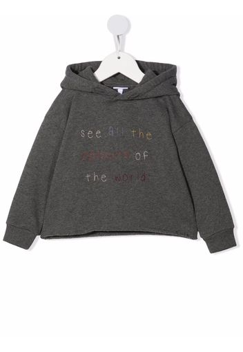 Knot Hoodie mit Slogan-Stickerei - Grau