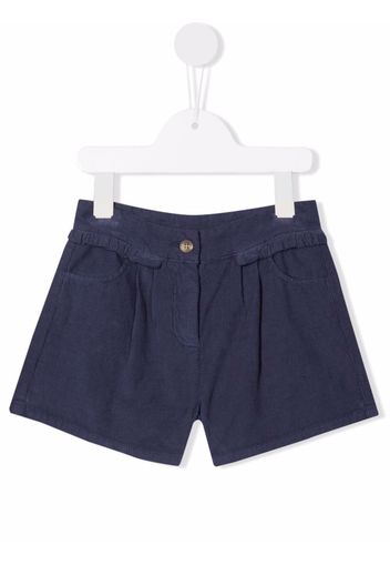 Knot Fairy Cordshorts mit Rüschen - Blau