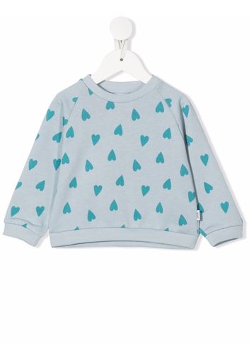 Knot heart-print sweatshirt - Blau