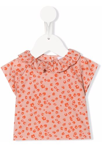 Knot Bluse mit Blumen-Print - Orange