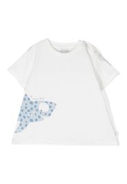 Knot T-Shirt mit Hai-Print - Weiß