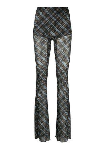 KNWLS plaid check pattern trousers - Blau