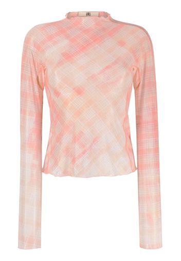 KNWLS Halcyon check-print mock neck top - Orange