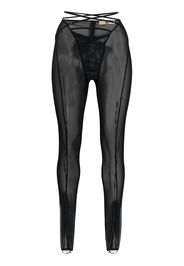 KNWLS sheer-panel cropped leggings - Schwarz