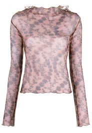 KNWLS Halcyon floral-print sheer top - Braun