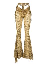 KNWLS floral print flared trousers - Gelb