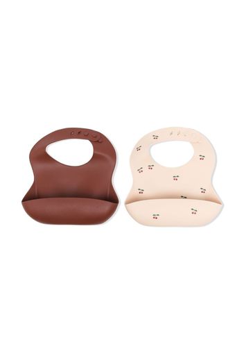 KONGES SLOJD two-pack cherry-print bibs - Braun