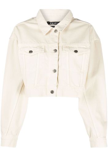 Ksubi Billie cropped denim jacket - Nude