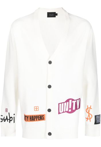 Ksubi Collective logo-patch cardigan - Weiß