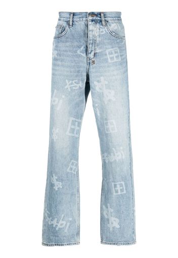 Ksubi graphic-print straight-leg jeans - Blau