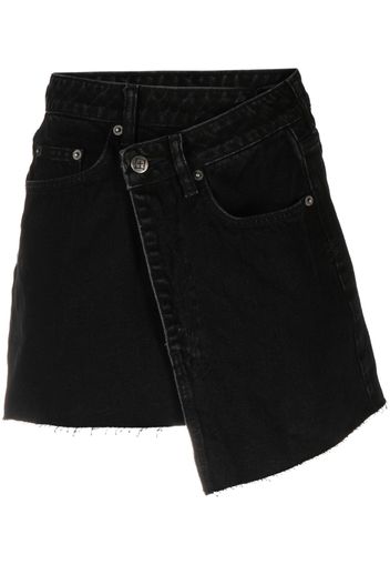 Ksubi asymmetric denim mini skirt - Schwarz