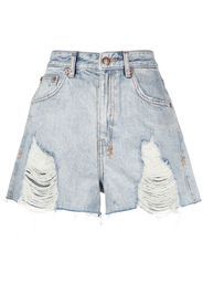 Ksubi high-waisted distressed denim shorts - Blau