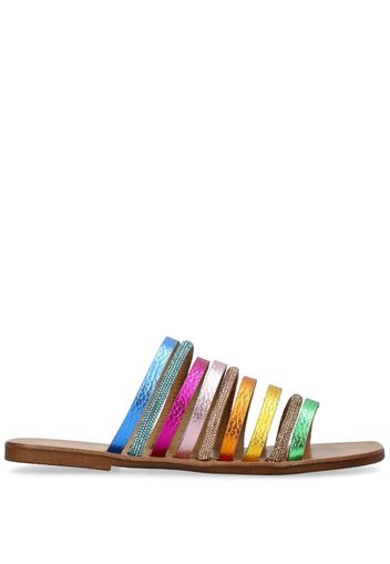 Kurt Geiger London Daisy Rainbow flat sandals - "METAL COMBINATION"