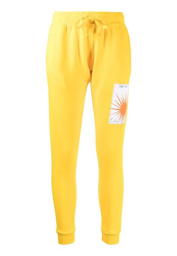 La Detresse logo-patch cotton-blend track trousers - Gelb