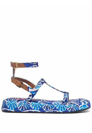 La DoubleJ Jazzy seashell-print sandals - Blau