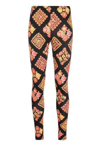 La DoubleJ Blumige Leggings - Schwarz