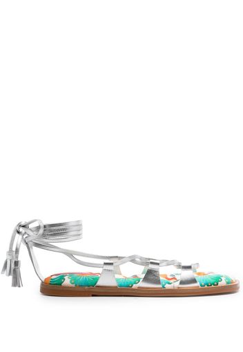 La DoubleJ Flache Gladiator Sandalen - Grau