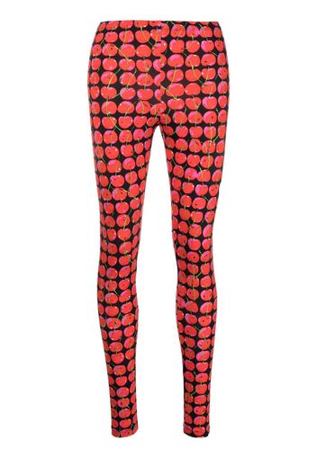 La DoubleJ Leggings mit Kirschen-Print - Schwarz