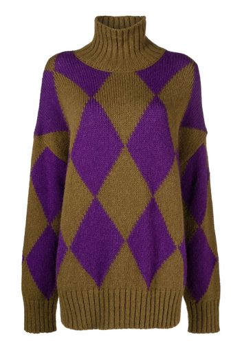 La DoubleJ argyle intarsia knit jumper - Grün