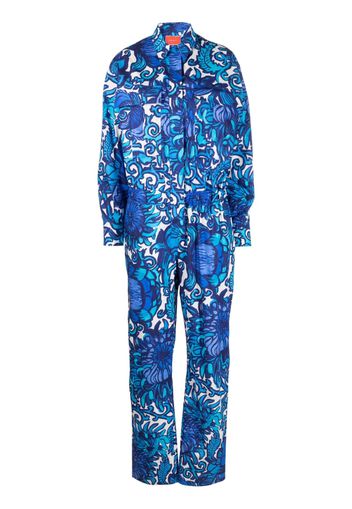 La DoubleJ Aviator graphic-print jumpsuit - Blau