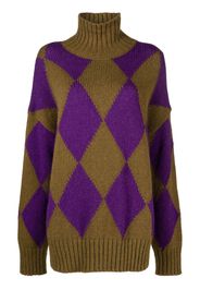 La DoubleJ argyle intarsia knit jumper - Grün