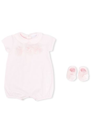 La Perla Kids floral-applique babygrow set - Rosa