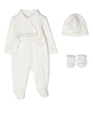 La Perla Kids embroidered-logo babygrow set - Weiß